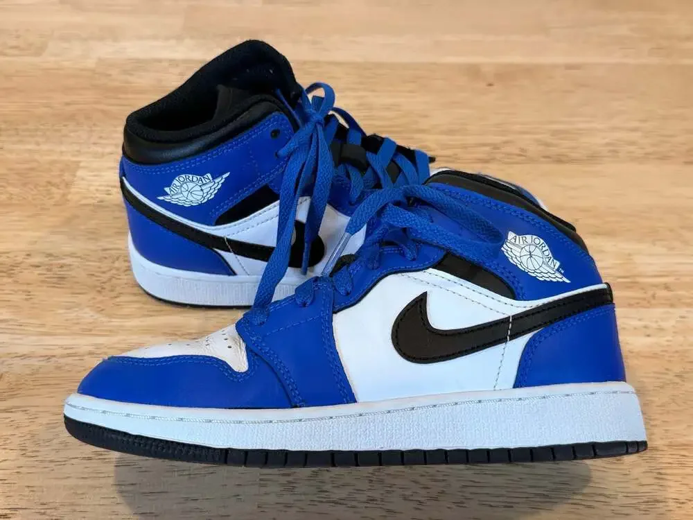 Jordan 1 Mid 'Game Royal' Shoes Kids Size 3.5Y